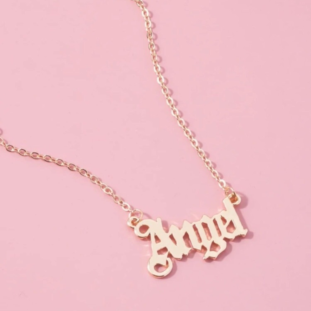 👼 Awesome Angel Cursive Pop Art Necklace 👼 - Picture 3 of 3